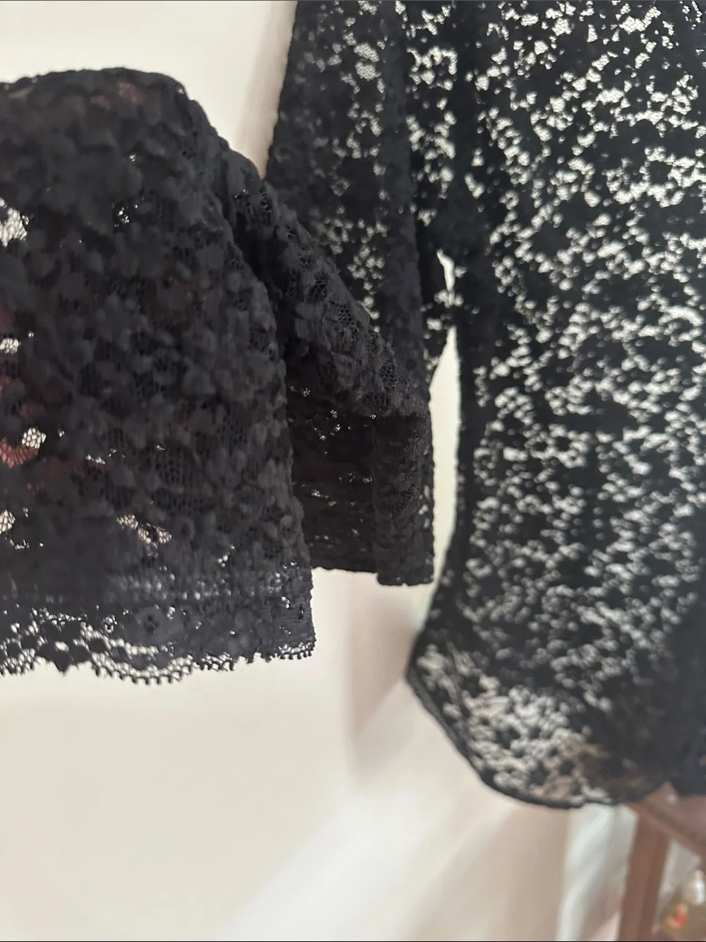 Free People Black Floral Lace Button-Front Cardigan